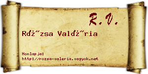 Rózsa Valéria névjegykártya